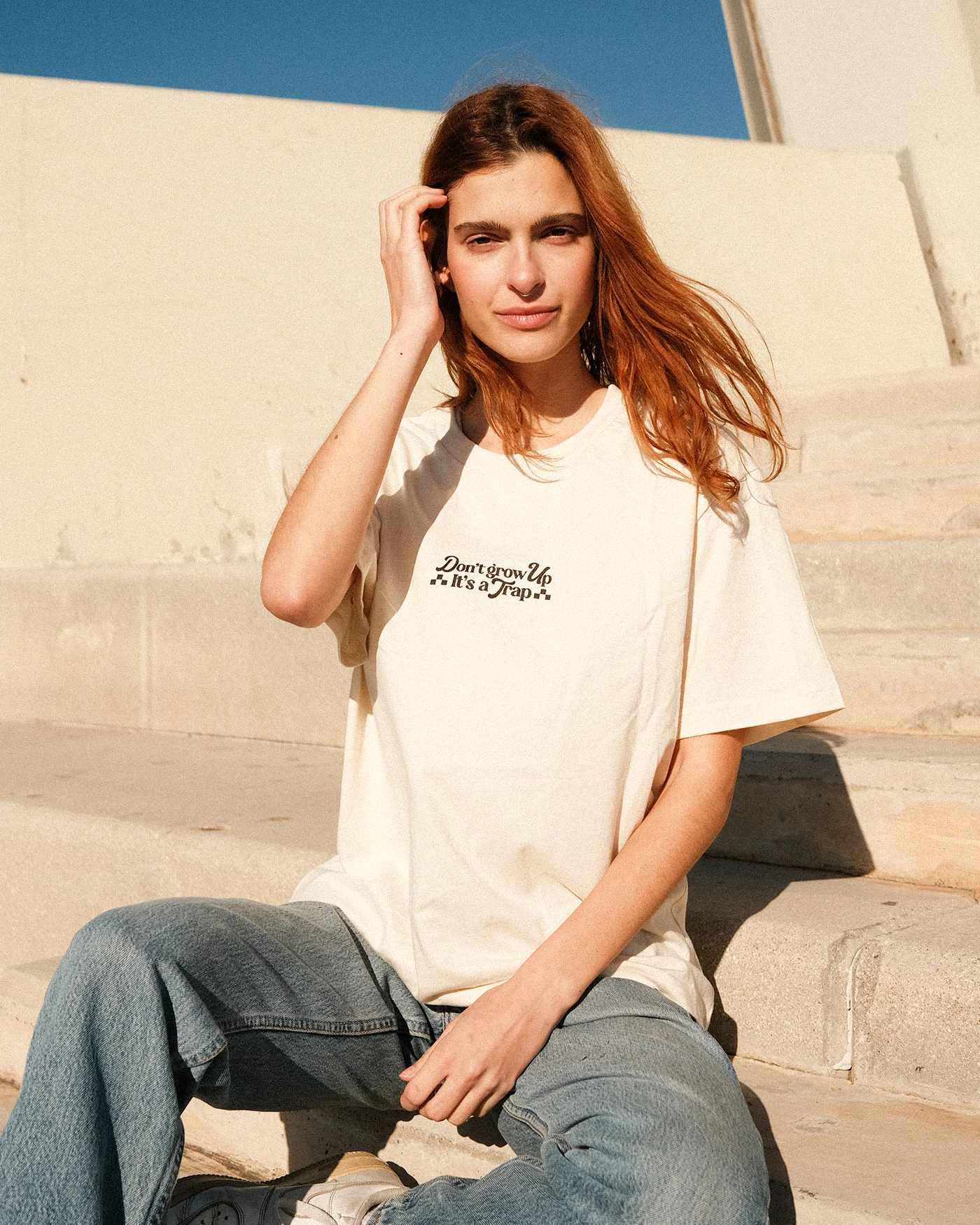 Don't grow up, it's a Trap | Natural Tee - Image 3